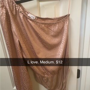 Love Women's One-Shoulder Satin Top - Pink